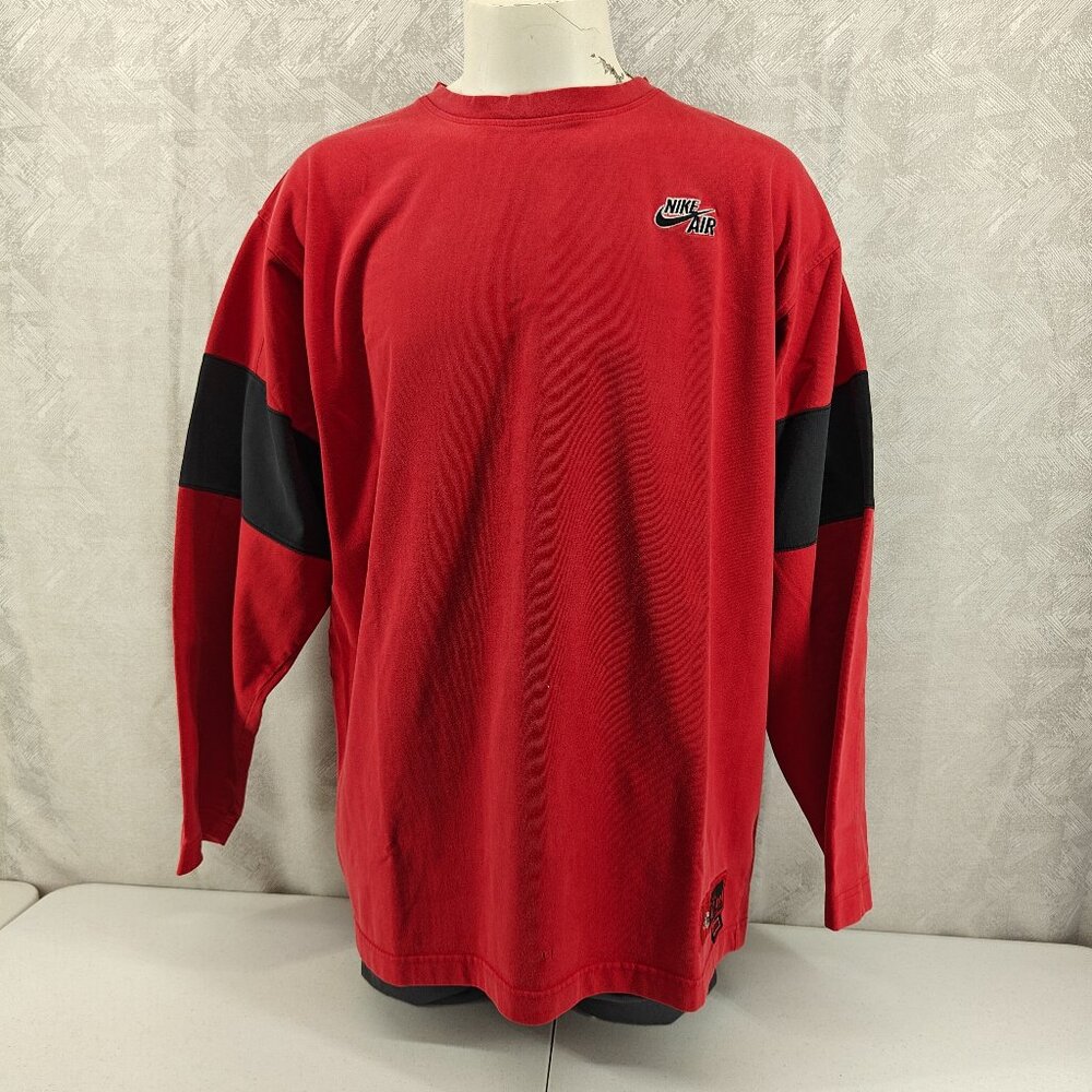 Vintage Nike Shirt Mens XXL Red Black Long Sleeve Set It Off Revolution Nike Air